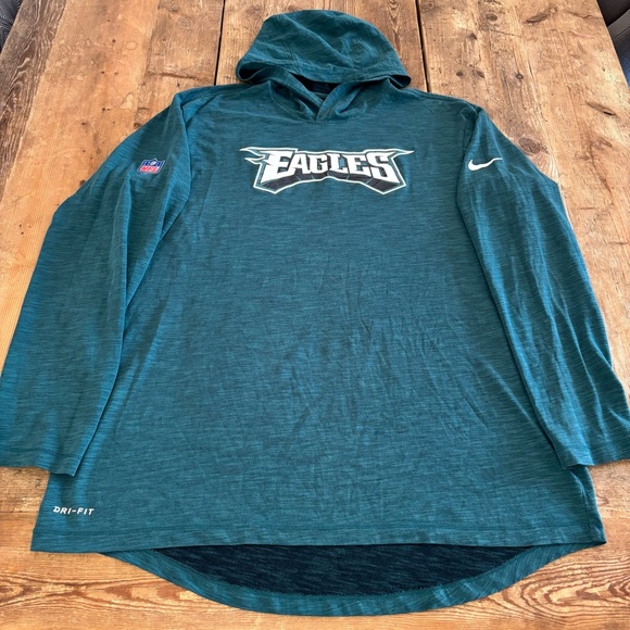 Nike Dri-Fit Philadelphia Eagles On Field Performance Long Sleeve Hooded Shirt - Picture 2 of 11